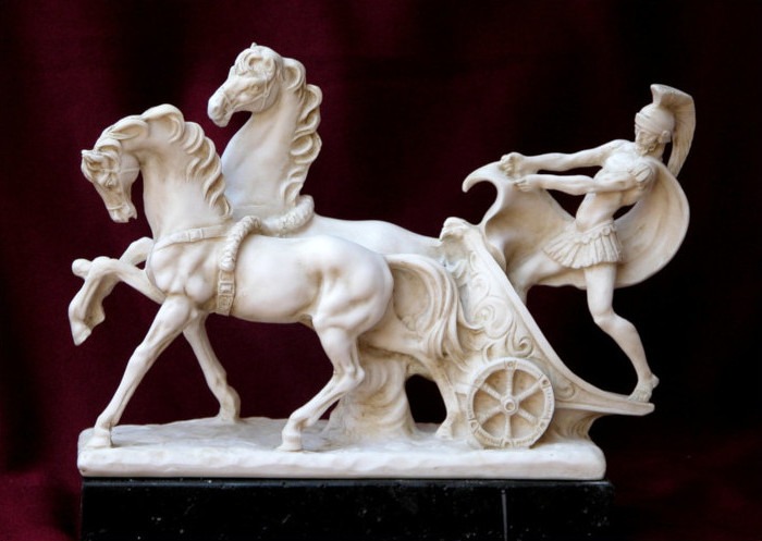 Sculpture en marbre de Biga Romana